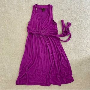 Orchid purple full skirt jersey casual dress